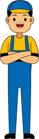 Mechanic standing in pose  Illustration