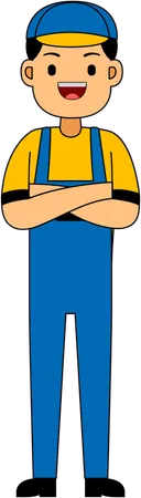 Mechanic standing in pose  Illustration