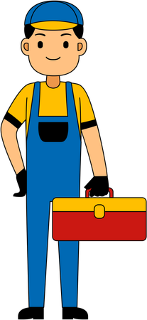 Mechanic with toolkit  Illustration
