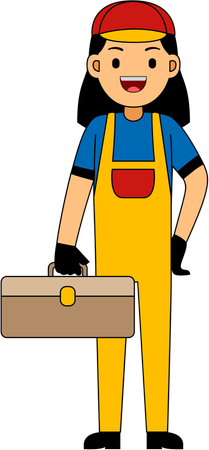 Mechanic with toolkit  Illustration