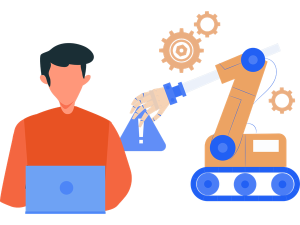 Mechanical arm performing activity  Illustration