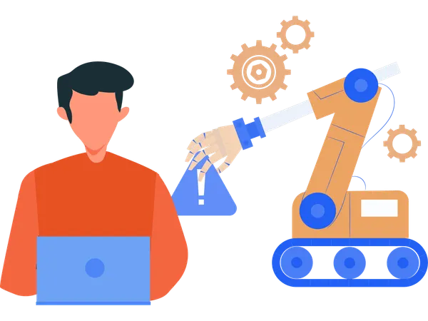 Mechanical arm performing activity  Illustration