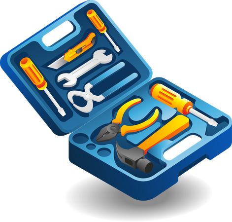 Mechanical carpentry tool box  Illustration
