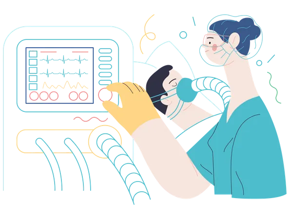 Mechanical ventilation  Illustration