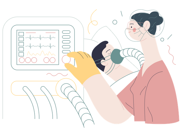 Mechanical ventilation  Illustration