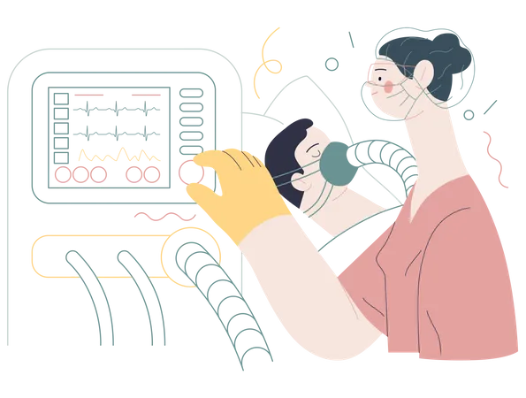 Mechanical ventilation  Illustration