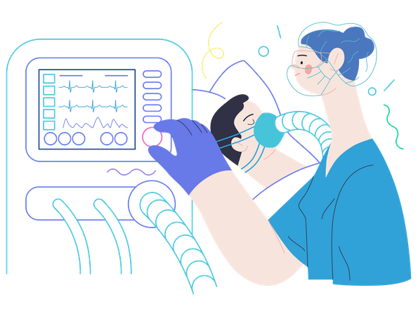 Mechanical ventilation  Illustration