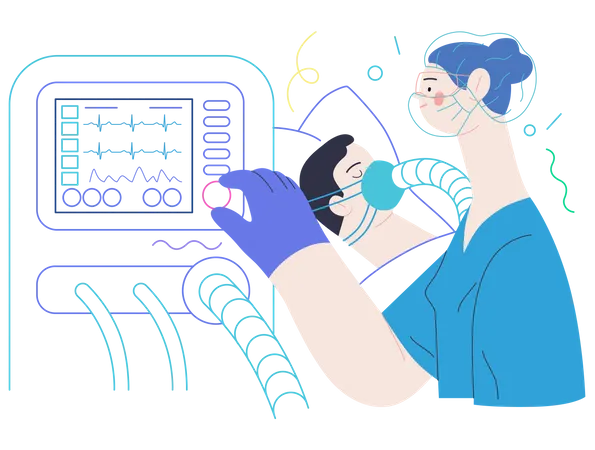 Mechanical ventilation  Illustration