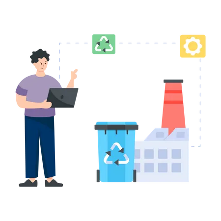 Mechanisches Recycling  Illustration