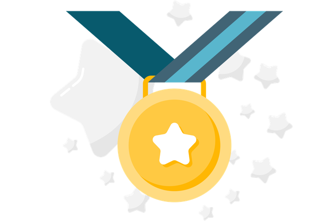 Medal with ribbon  Illustration