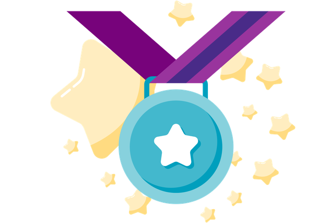 Medal with ribbon  Illustration
