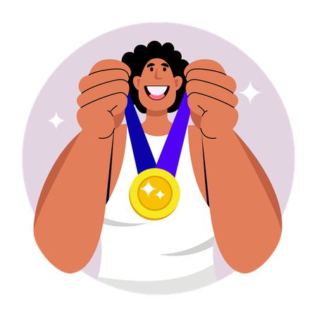 Medalla de ganador olímpico  Ilustración