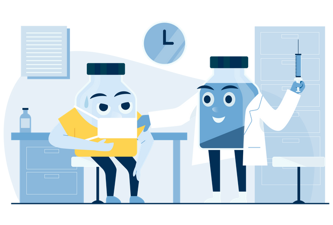 Médecin donnant le vaccin  Illustration