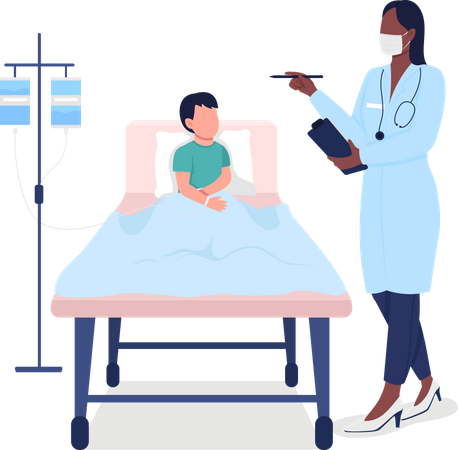 Médecin avec un enfant patient  Illustration