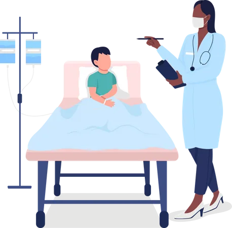 Médecin avec un enfant patient  Illustration