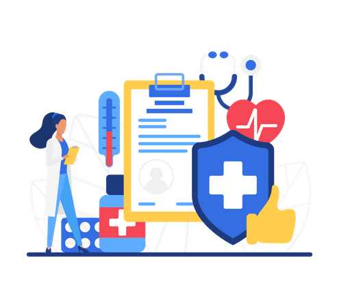 Médecin avec ordonnance  Illustration