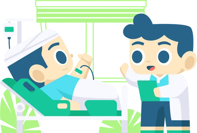 Médecin consultant patient admis  Illustration