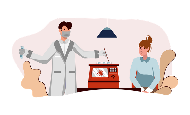 Médecin Covid prélevant un échantillon de patients pour le test  Illustration