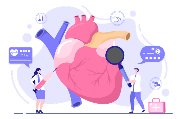 Diagnostic médical maladie cardiaque  Illustration