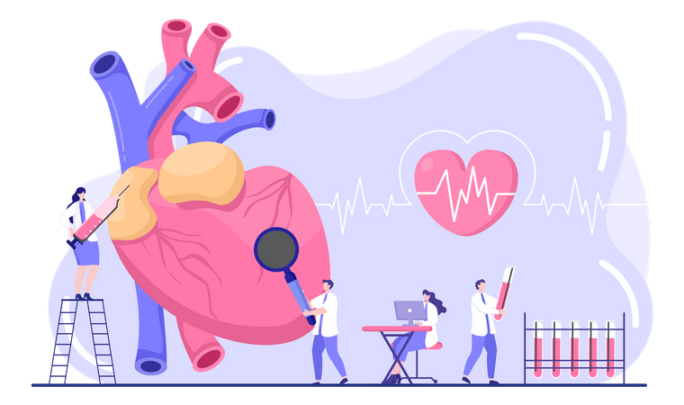 Diagnostic médical maladie cardiaque  Illustration