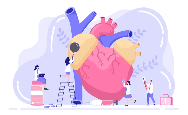 Diagnostic médical maladie cardiaque  Illustration