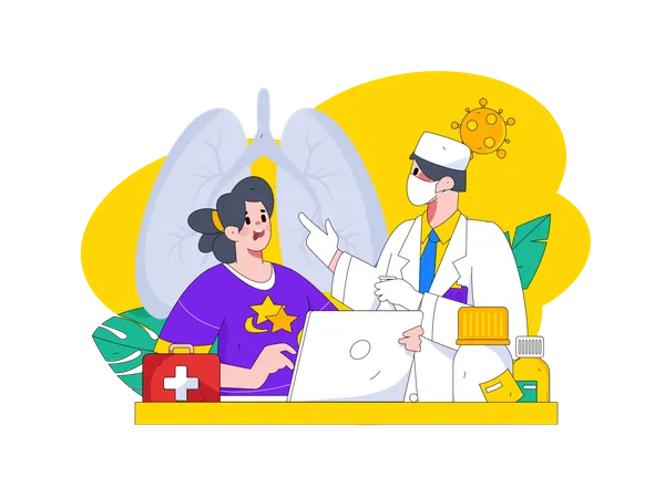 Médecin donnant des conseils covid  Illustration