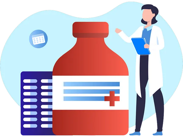 Médecin donnant des médicaments :  Illustration