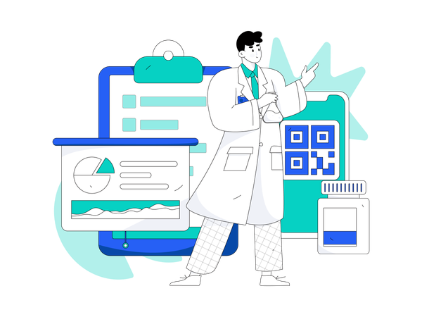 Médecin donnant des médicaments  Illustration