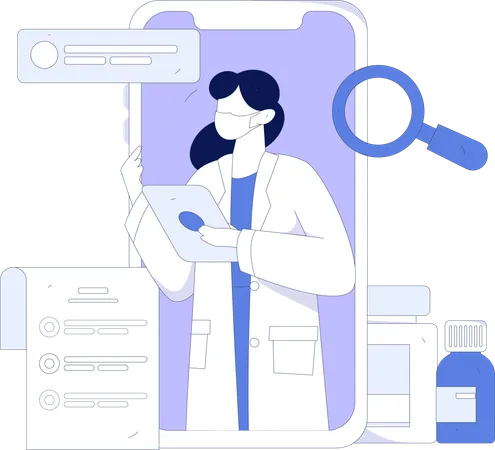 Médecin donnant une ordonnance  Illustration