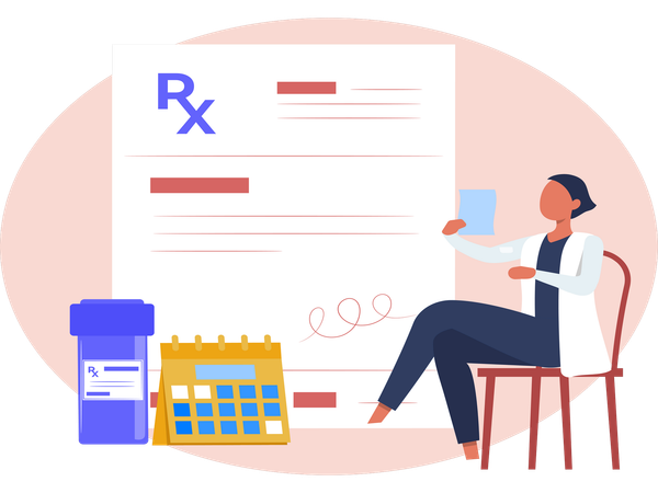 Médecin donnant une ordonnance  Illustration