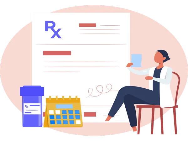 Médecin donnant une ordonnance  Illustration