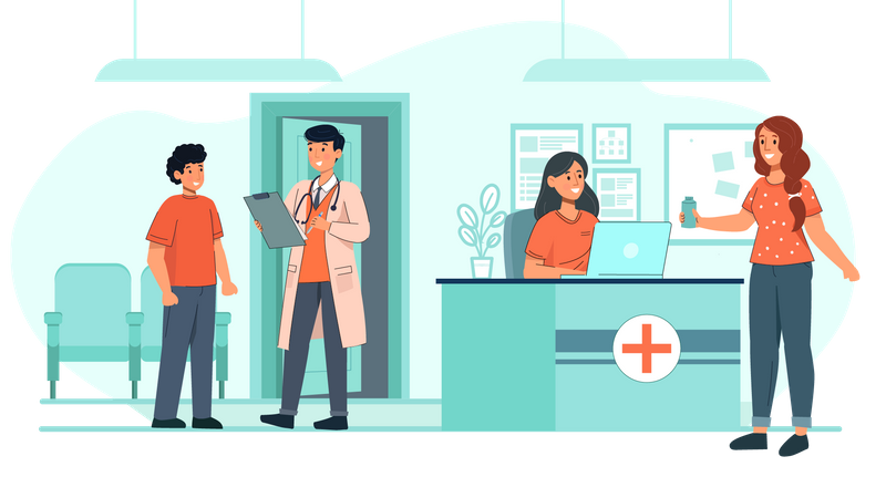 Médecin donnant une ordonnance  Illustration