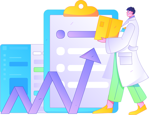 Médecin donnant une prescription médicale  Illustration