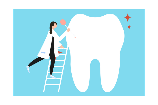 Médecin effectuant un examen dentaire  Illustration