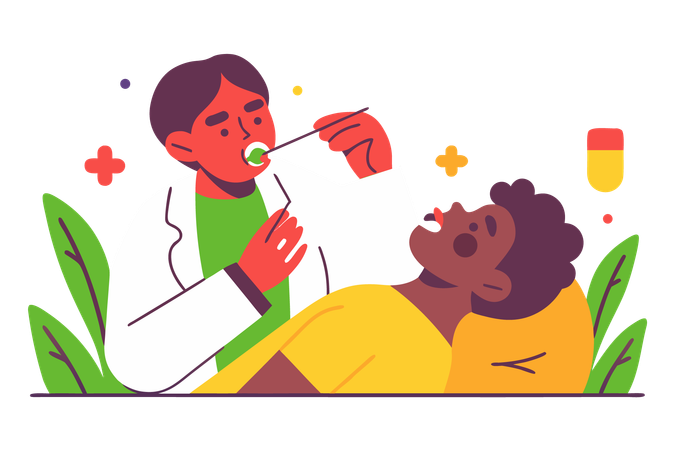 Médecin effectuant un examen médical  Illustration