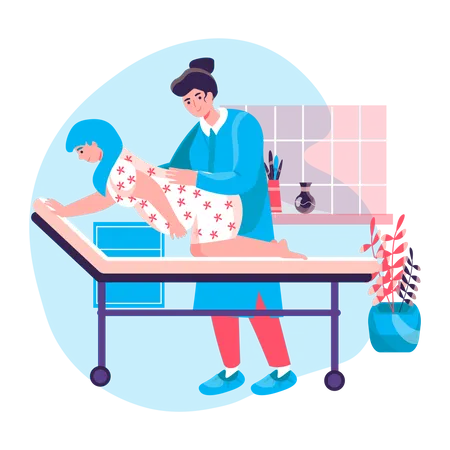 Médecin traitant une femme enceinte  Illustration