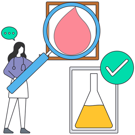 Médecin effectuant une analyse médicale  Illustration