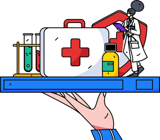 Médecin en ligne disponible pour le traitement  Illustration