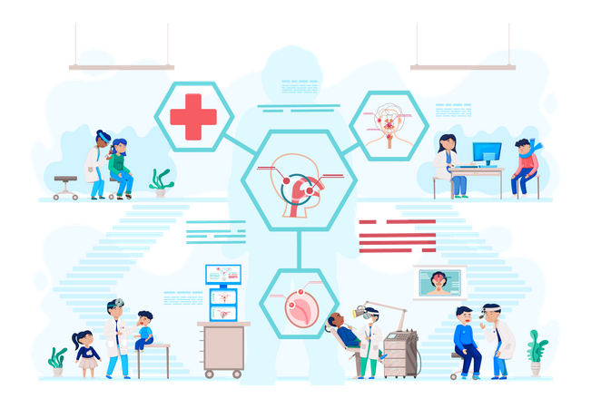 Médecin en otologie avec patient  Illustration