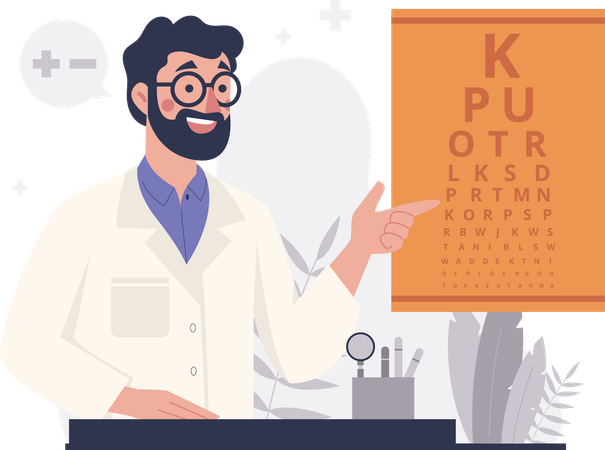 Médecin examinant un œil  Illustration