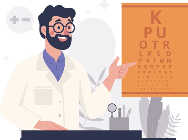 Médecin examinant un œil  Illustration