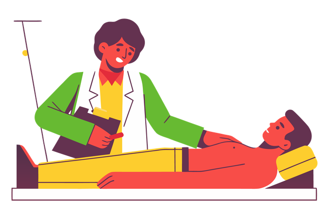 Médecin examinant un patient  Illustration