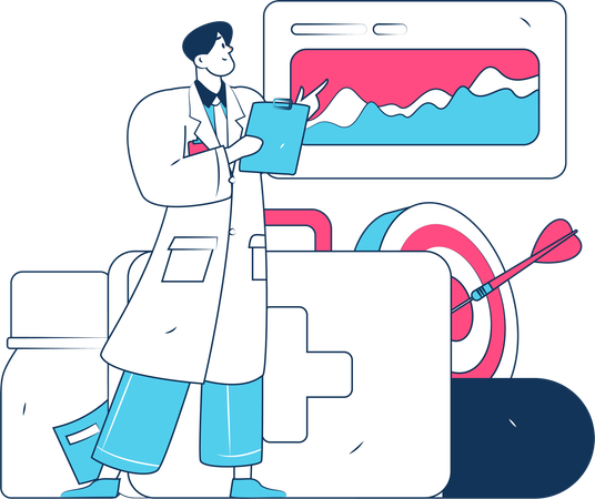 Le médecin explique la procédure de traitement  Illustration