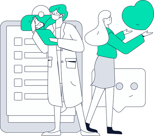 Médecin effectuant des analyses en laboratoire  Illustration