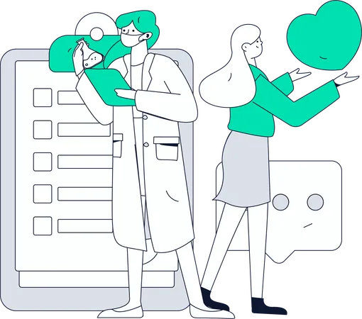 Médecin effectuant des analyses en laboratoire  Illustration