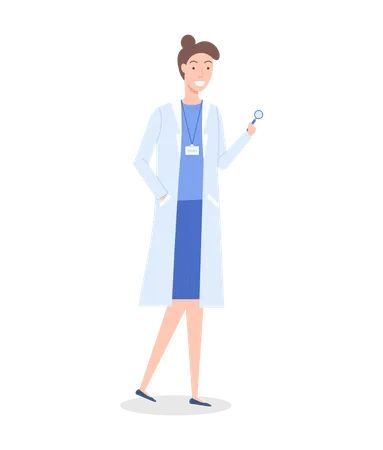 Femme médecin ou médecin portant une blouse médicale  Illustration