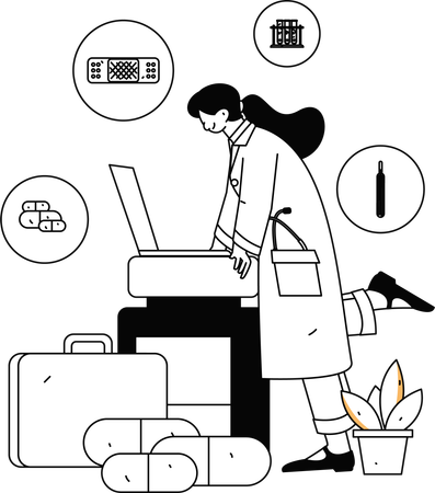 Médecin fournissant des services de soins médicaux  Illustration