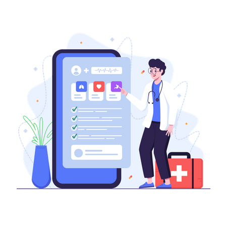 Médecin fournissant un rapport de laboratoire médical Illustration