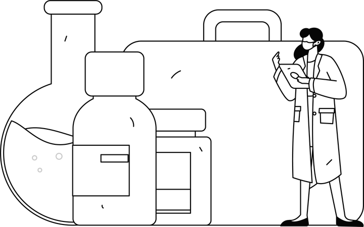 Le médecin propose une consultation en ligne pour les médicaments  Illustration