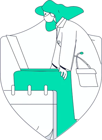 Un médecin fournit des services de consultation en ligne  Illustration